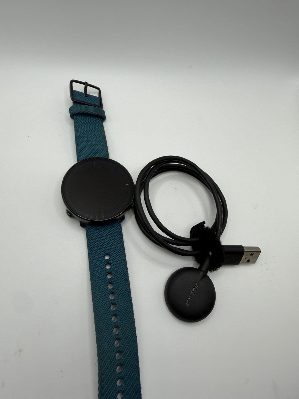 Polar Vantage 30. 45mm Heart Rate Smartwatch Black Case Blue Nylon Band