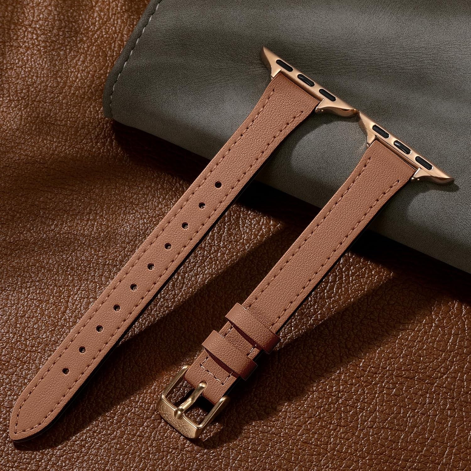 Slim Leather Strap Compatible with Apple Watch 40mm 38mm Series 11 10 9