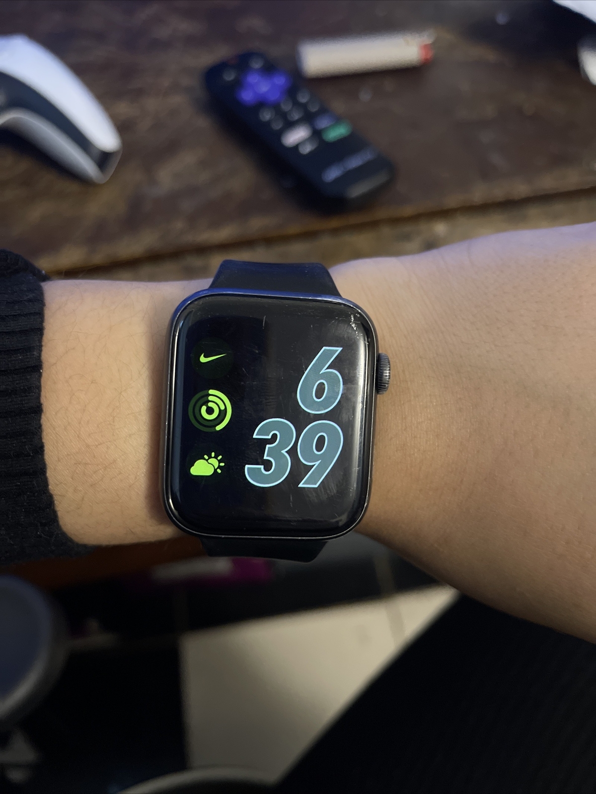 Apple Watch Series 6 44mm Space Gray Aluminum Case with Black Sport Band -…