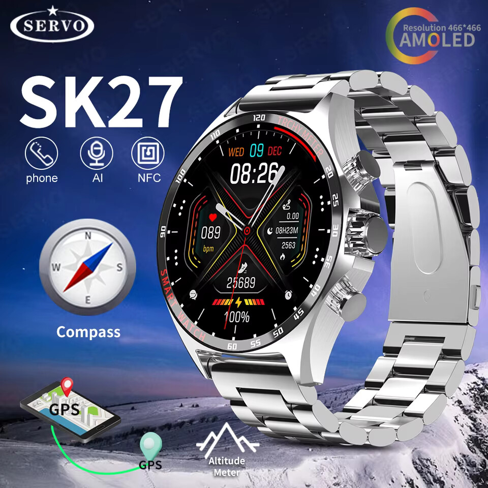 SK27 SK4 Men’s Kalobee Smart Watch Touch Screen NFC 3 Wrist Bands Android iPhone