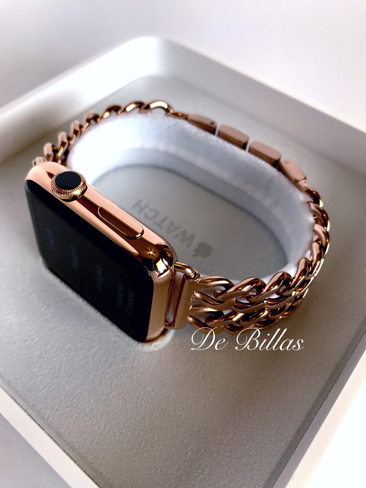24K Rose Gold Plated 42MM Apple Watch SERIES 3 Rose Gold Links GPS+CELLULAR