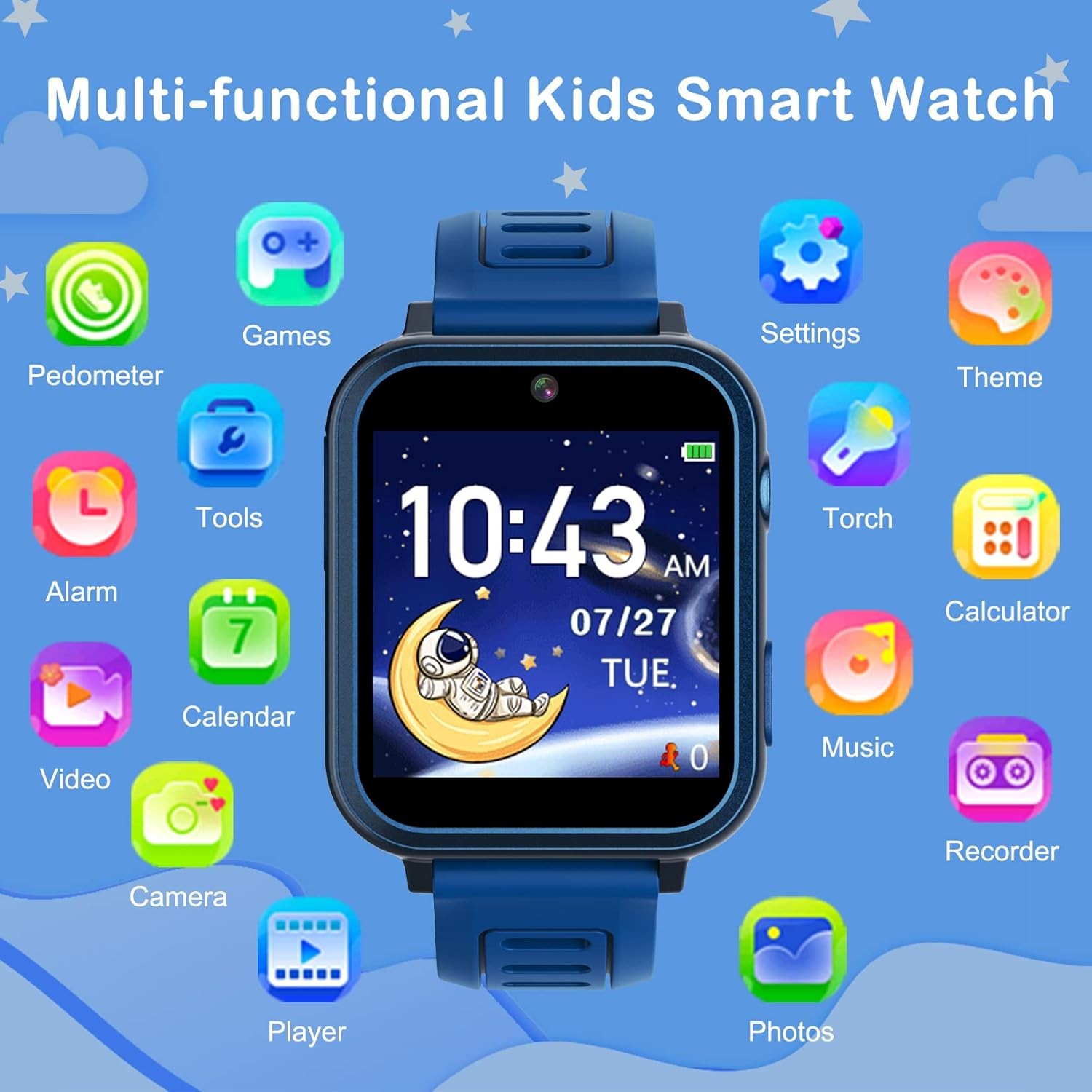 Smart Watch for Kids with 39 Games Alarm Clock, Touchscreen, Calendaring Camera