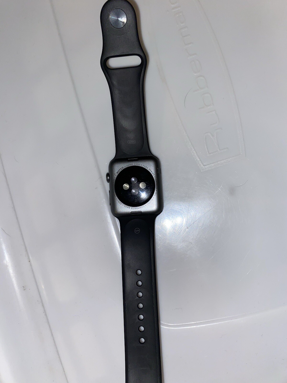 Apple Watch 42mm Space Black Stainless Steel Case Black Sport Band – (MLC82LL/A)