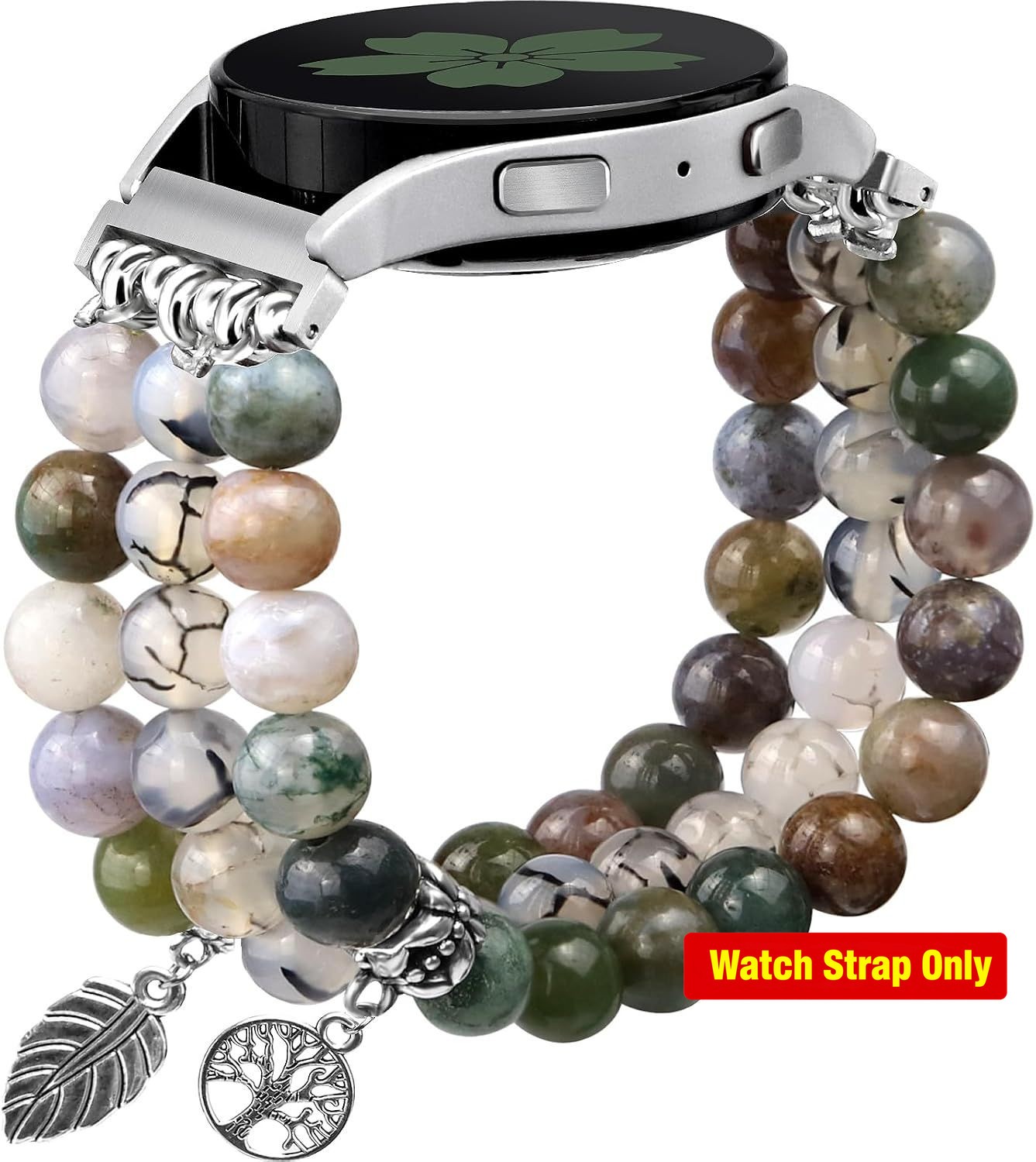 Natural Stone Beaded Strap Compatible with Samsung Galaxy Watch 40mm 44mm