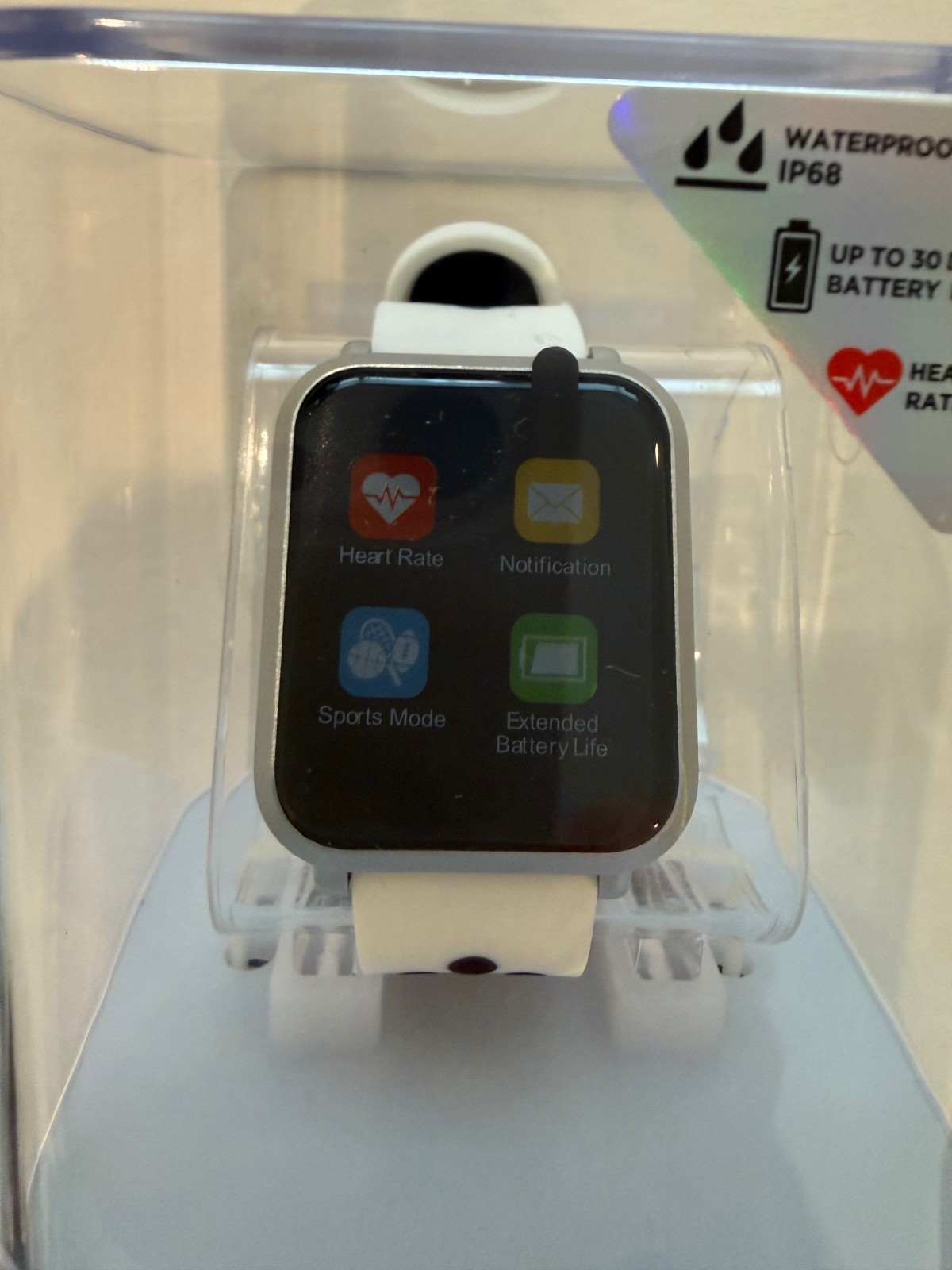 iTouch Air 2S: Silver Case With White And Black Perforated Strap
