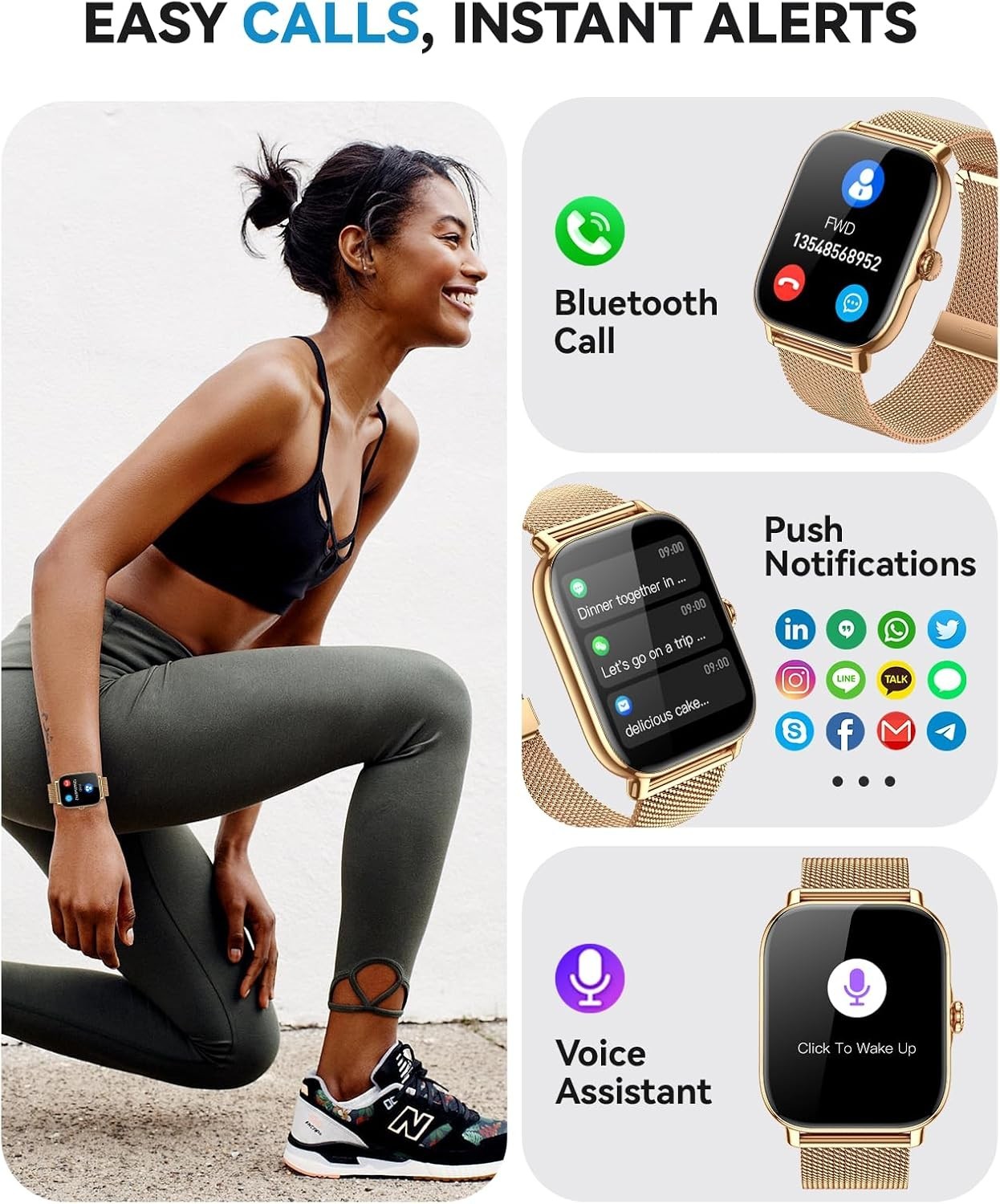 Reloj Inteligente Para iPhone Android De Mujer Smart Watch Pantalla Táct NUEVO