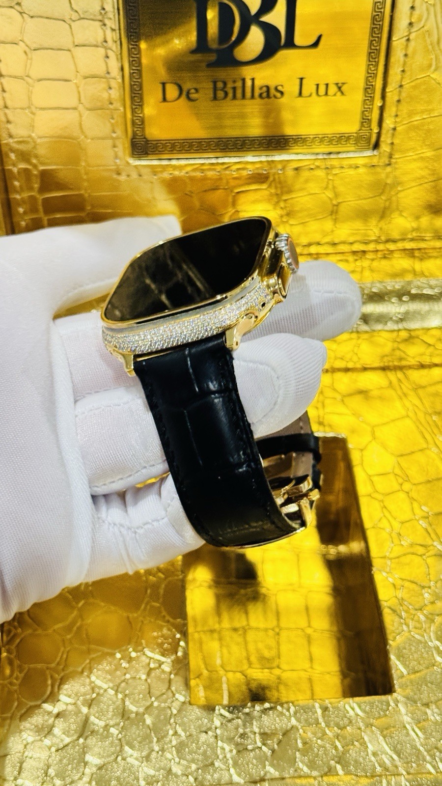 ✅ Custom 24k Gold Apple Watch Ultra 2 Zircon Diamonds + Luxury Box | Authentic ✅