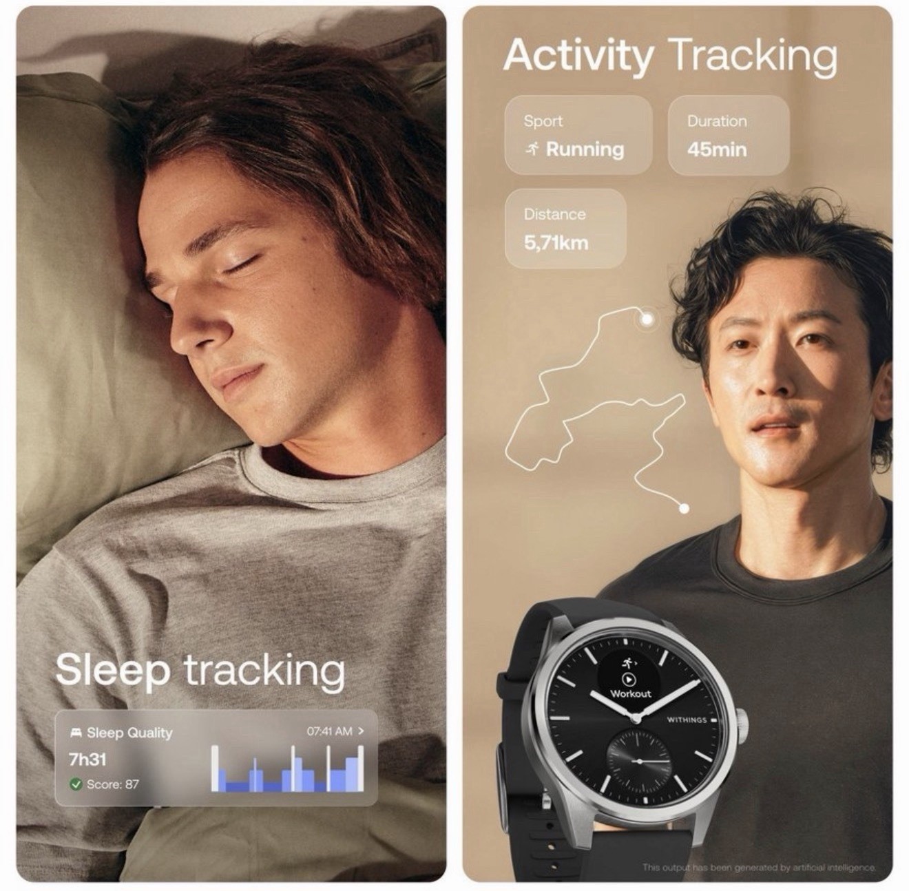 Withings ScanWatch 2 – Heart Health Hybrid Smartwatch – 42mm – Black/Silver NEW