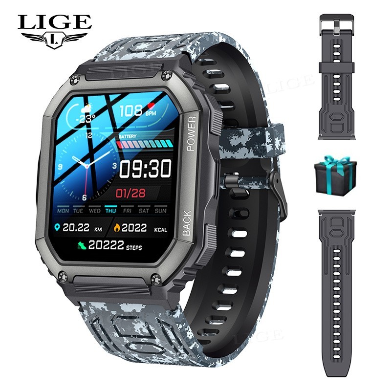🔥Military Smart Watch for Men(Call Receive/Dial)Rugged Tactical Fitness Tracker