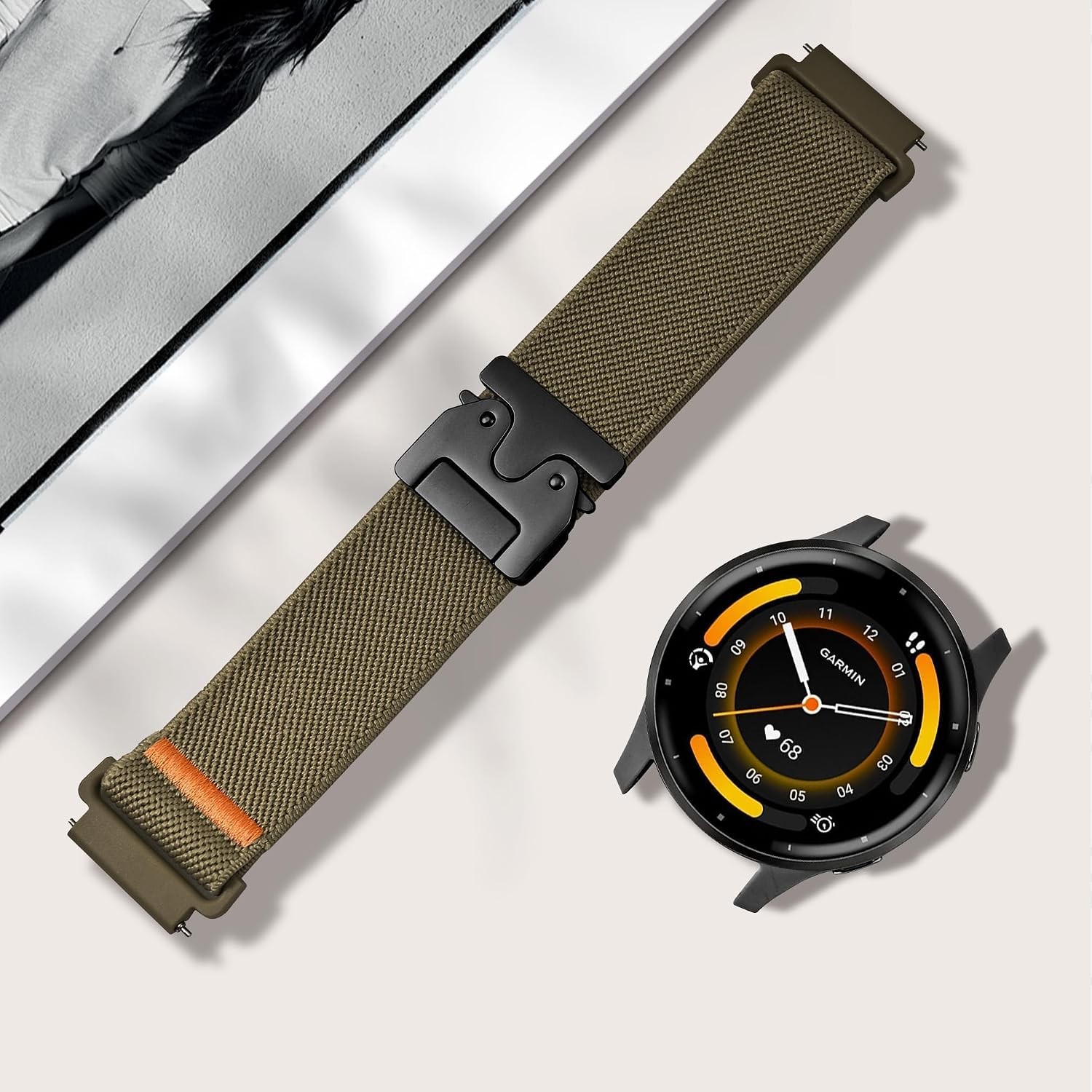 Case For Garmin Venu 4/3/2, Forerunner 265/255, Vivoactive 4 22mm Stretchy Band