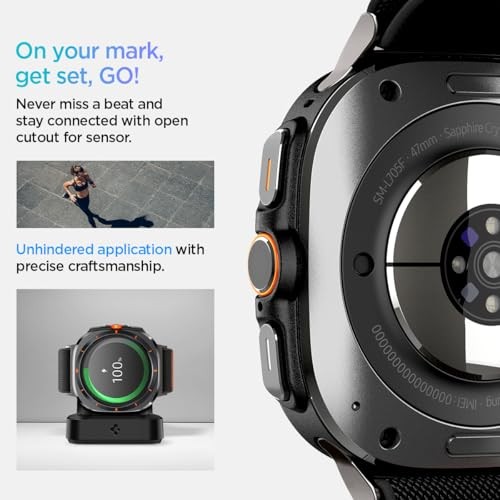 Nylon Solo Loop Strap Compatible with Samsung Galaxy Watch Ultra 47mm Black