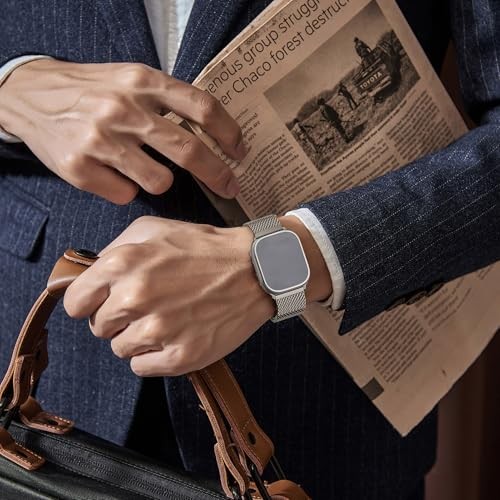 Milanese Loop Stainless Steel Mesh Magnetic Buckle Strap Compatible with Apple W