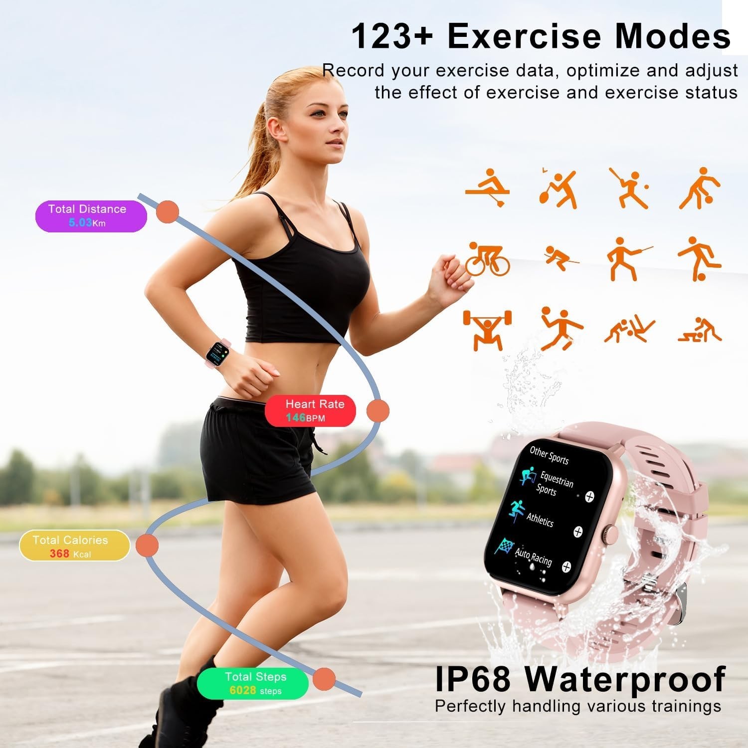 Women’s Small Smart Watch SmartWatch For Apple iPhone iOS and Android