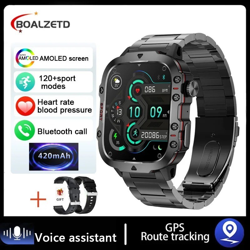 2025 New For Men Military Smart Watch Men IP68 5ATM Outdoor Sports Fitness Track