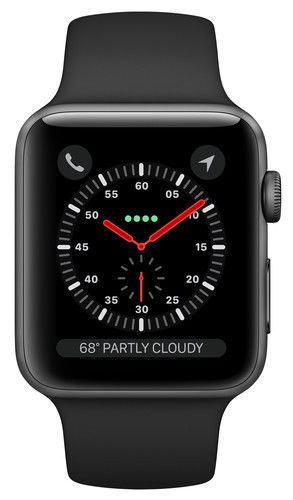 Apple Watch Series 3 42mm Space Gray Aluminium Case with Black Sport Band (GPS)