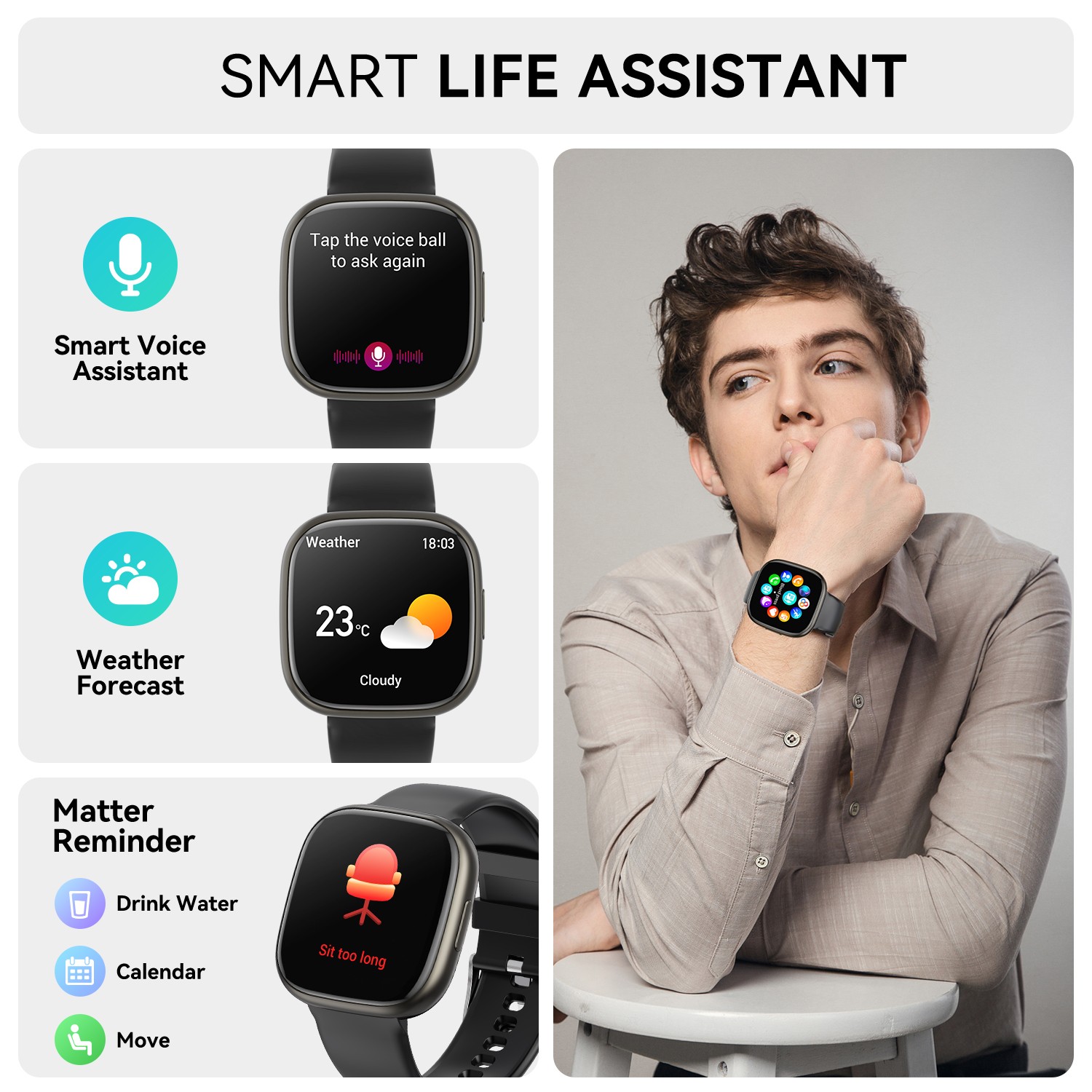 New Smart Watch for Women Men for Android iOS Fitness Tracker with Sleep Tracker