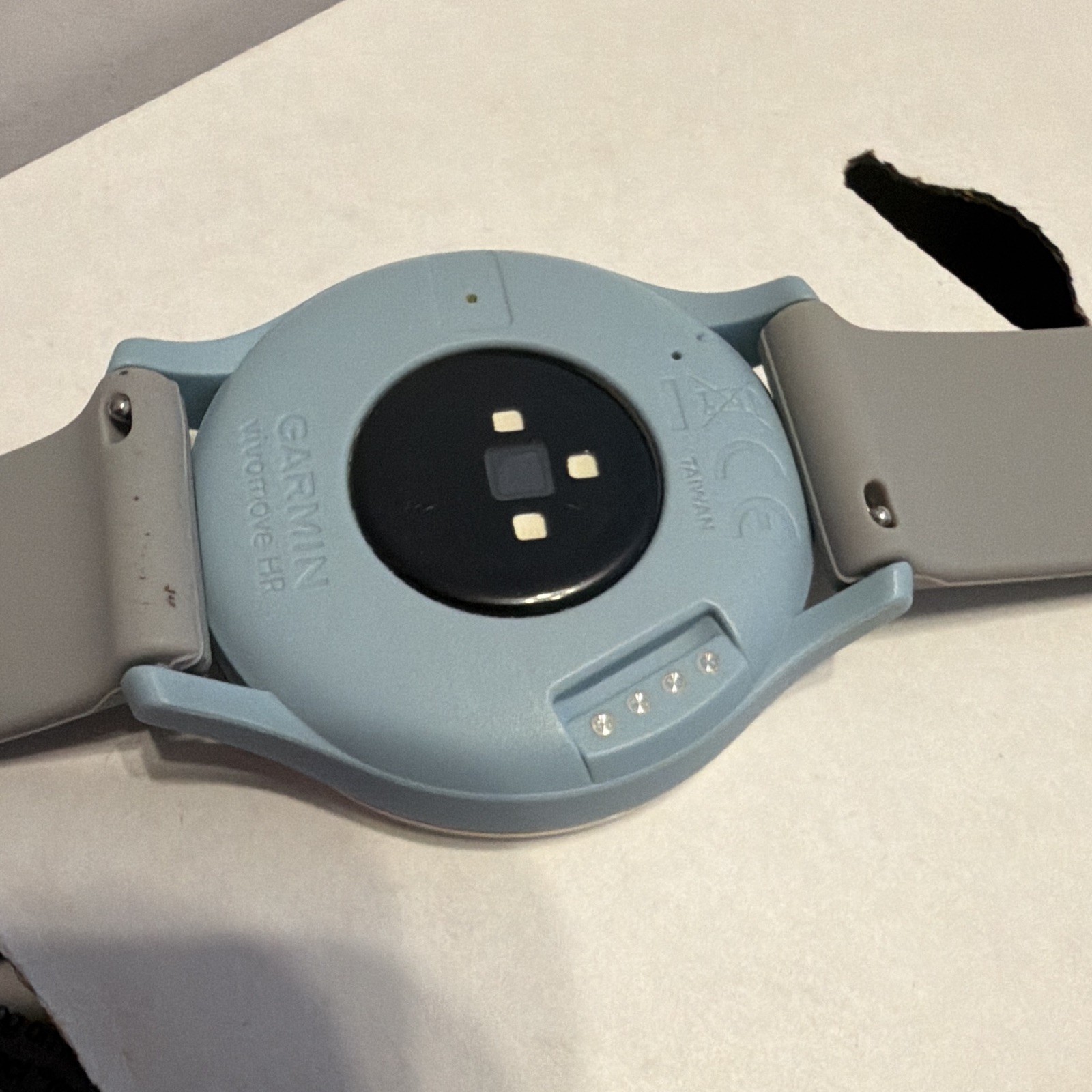 Garmin Vívomove HR GPS Silver Smartwatch Heart Rate 40mm Gray Band Blue Case