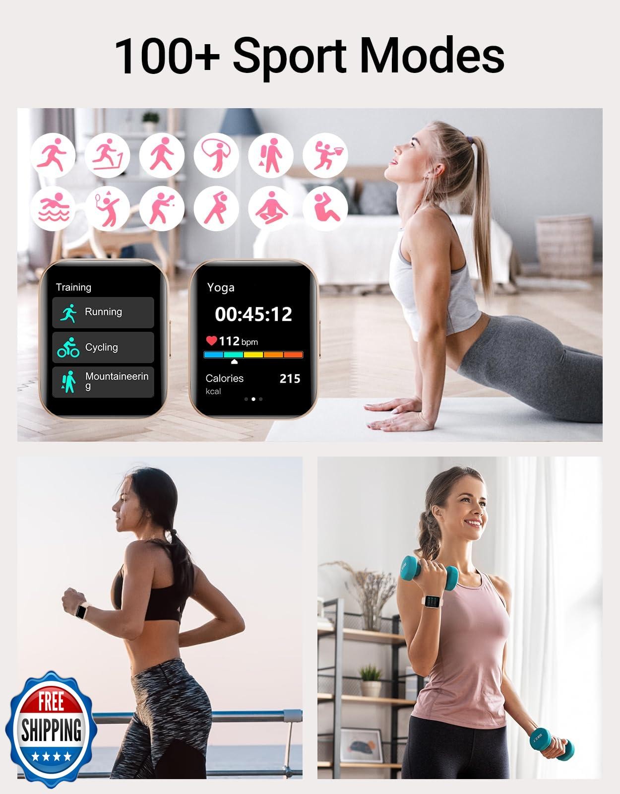 Dakofied Smart Watch (Answer/Make Calls), 1.85″ Smart Watches for Women Men D