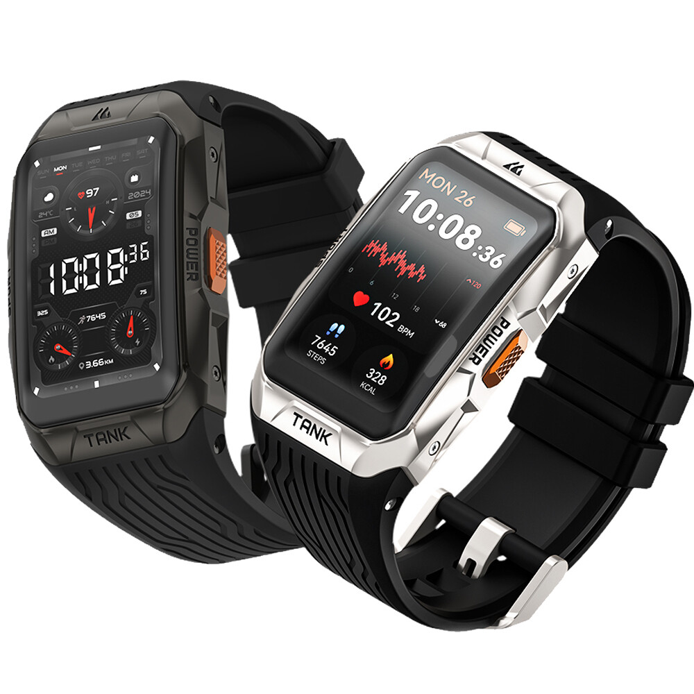2024 KOSPET TANK X2 Smart Watch Men 5ATM Waterproof AOD 3D Fitness Tracker NEW