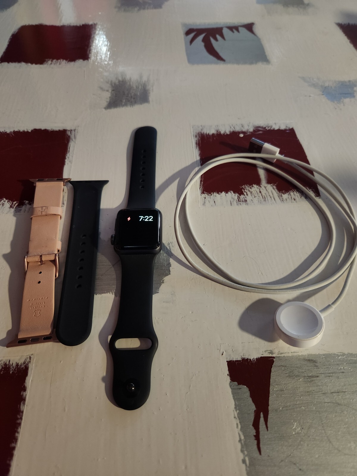 Apple Watch Series 3 38mm Space Gray Aluminum Case with Black Sport Band…