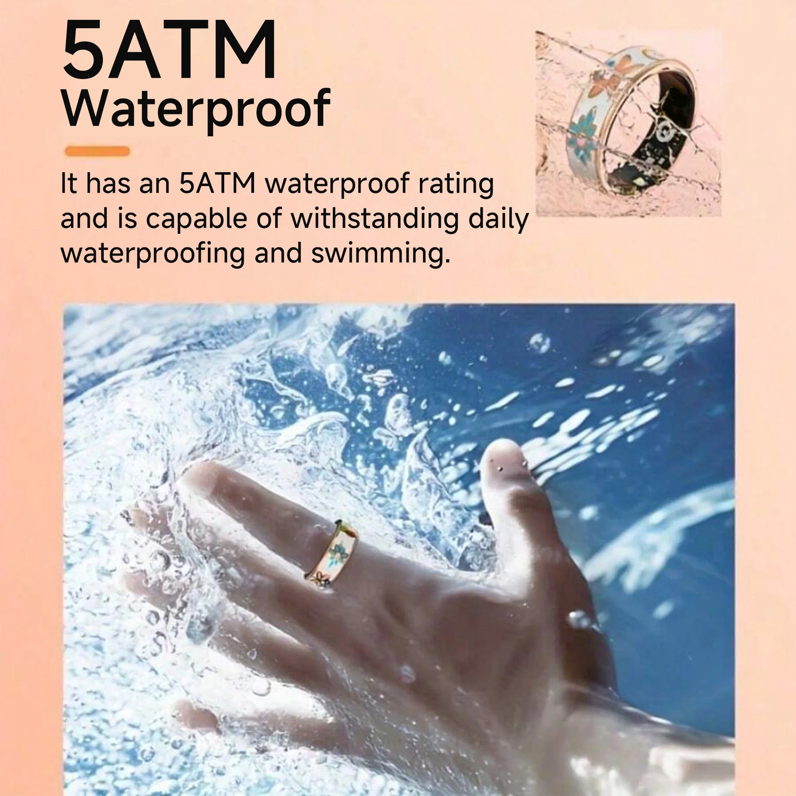 NEW Healthy Smart Ring 5 ATM Waterproof Wireless Call Heart Rate/Sleep/Blood