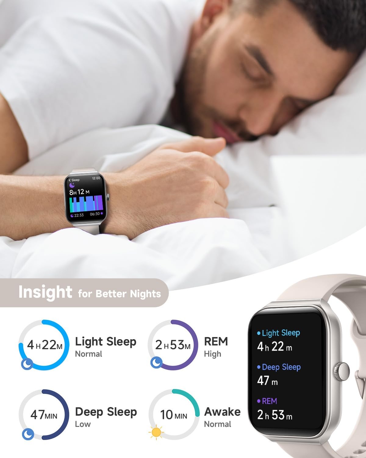TOOBUR Smart Watch for Men Women Alexa Built-in, 1.95 Fitness Tracker with An…