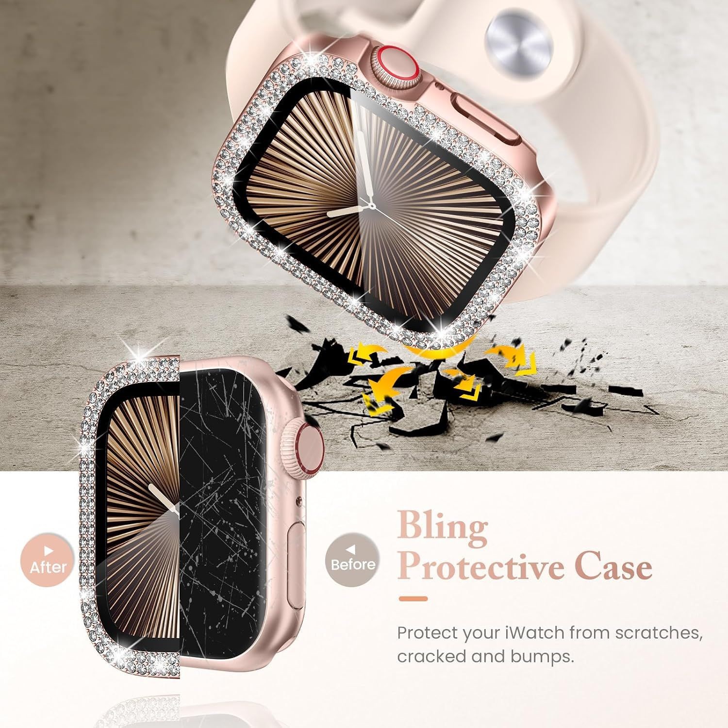 4-Pack Only Case For Apple Watch 46mm Series 11/10 Built-in Screen Protector