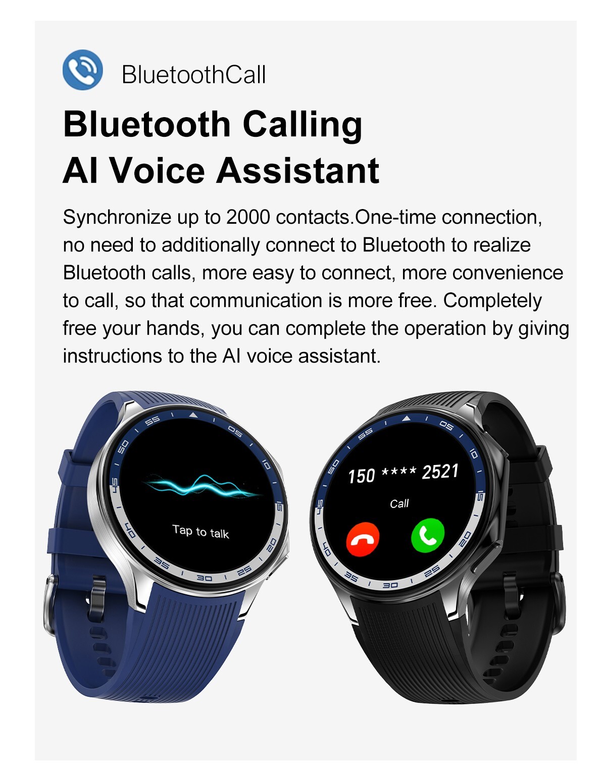 2024 Smart Watch Answer/Make Call for Android iPhone, 1.43″ AMOLED HD Screen