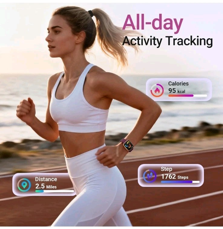 FitPolo Smart Watch GTX20 Purple 1.85 AMOLED Screen Fitness Tracker Bluetooth