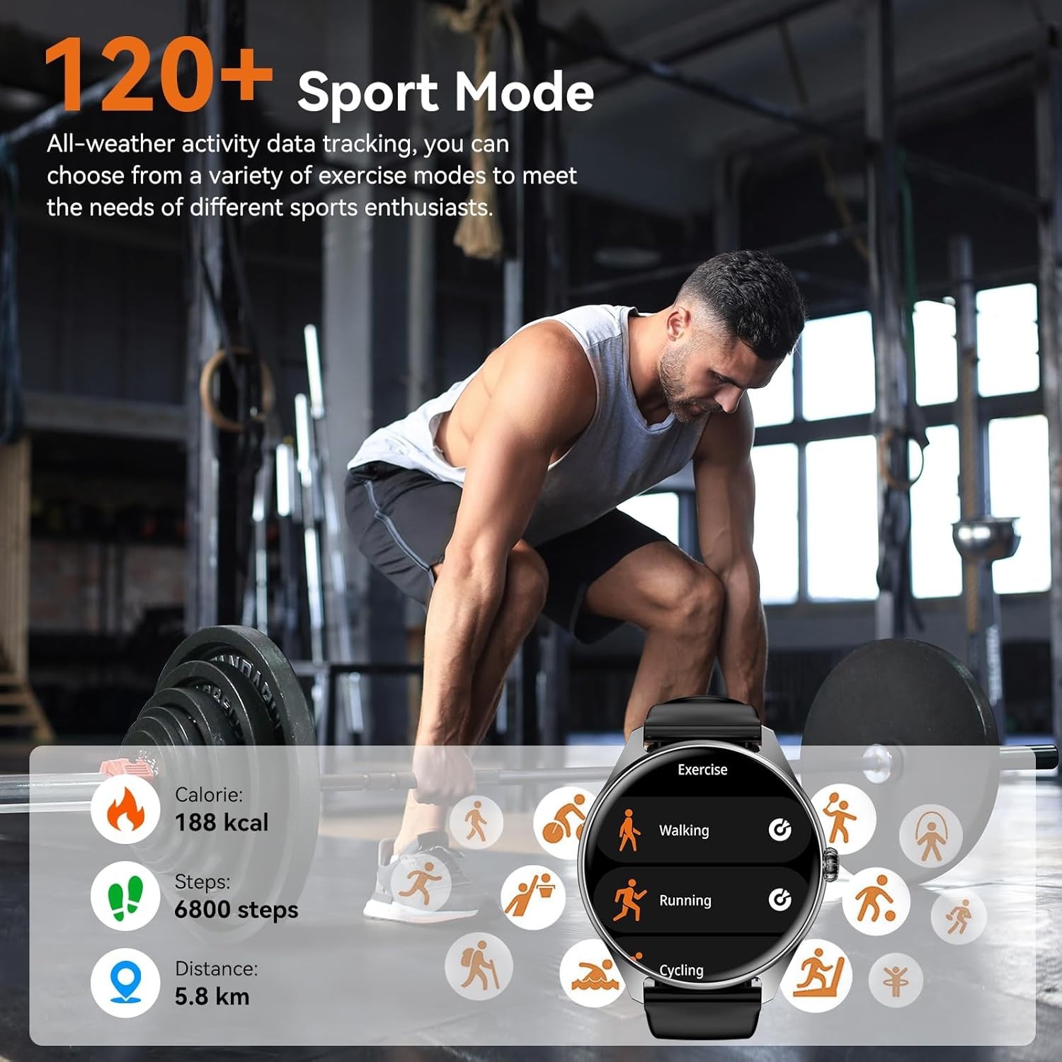 Smart Watch for Men Women, 1.43″ AMOLED Display Smartwatch