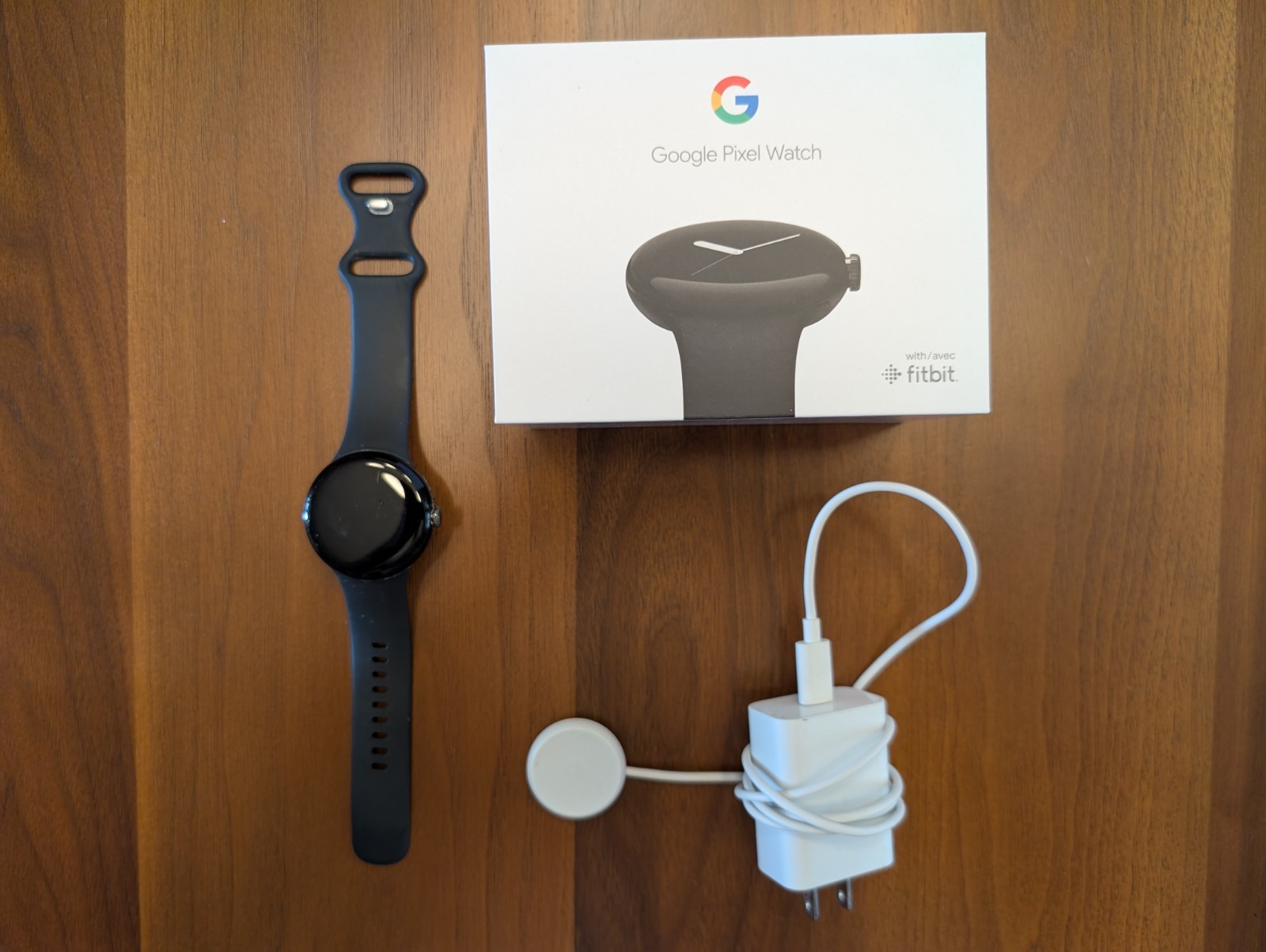 Google Pixel Watch 41mm Matte Black Stainless with Obsidian Active Band WiFi