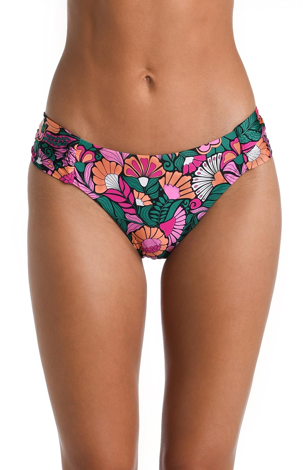 Women’s Side Shirred Hipster Bikini Swimsuit Bottom, Multi//Isle Nouveau, 8