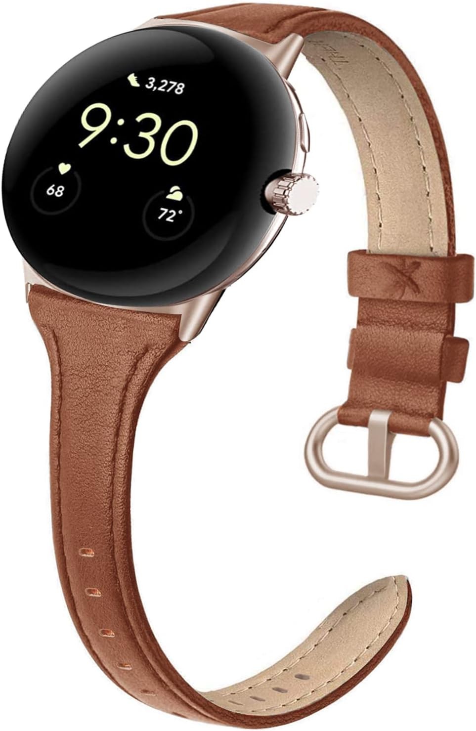 Brown Leather Band for Google Pixel Watch 4 41mm – Apawband Women’s Accessory