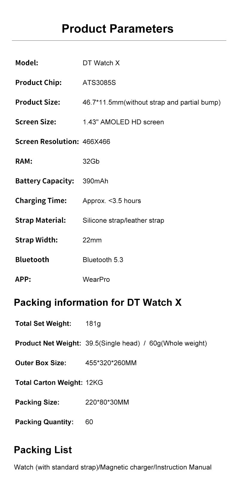2024 Smart Watch Answer/Make Call for Android iPhone, 1.43″ AMOLED HD Screen