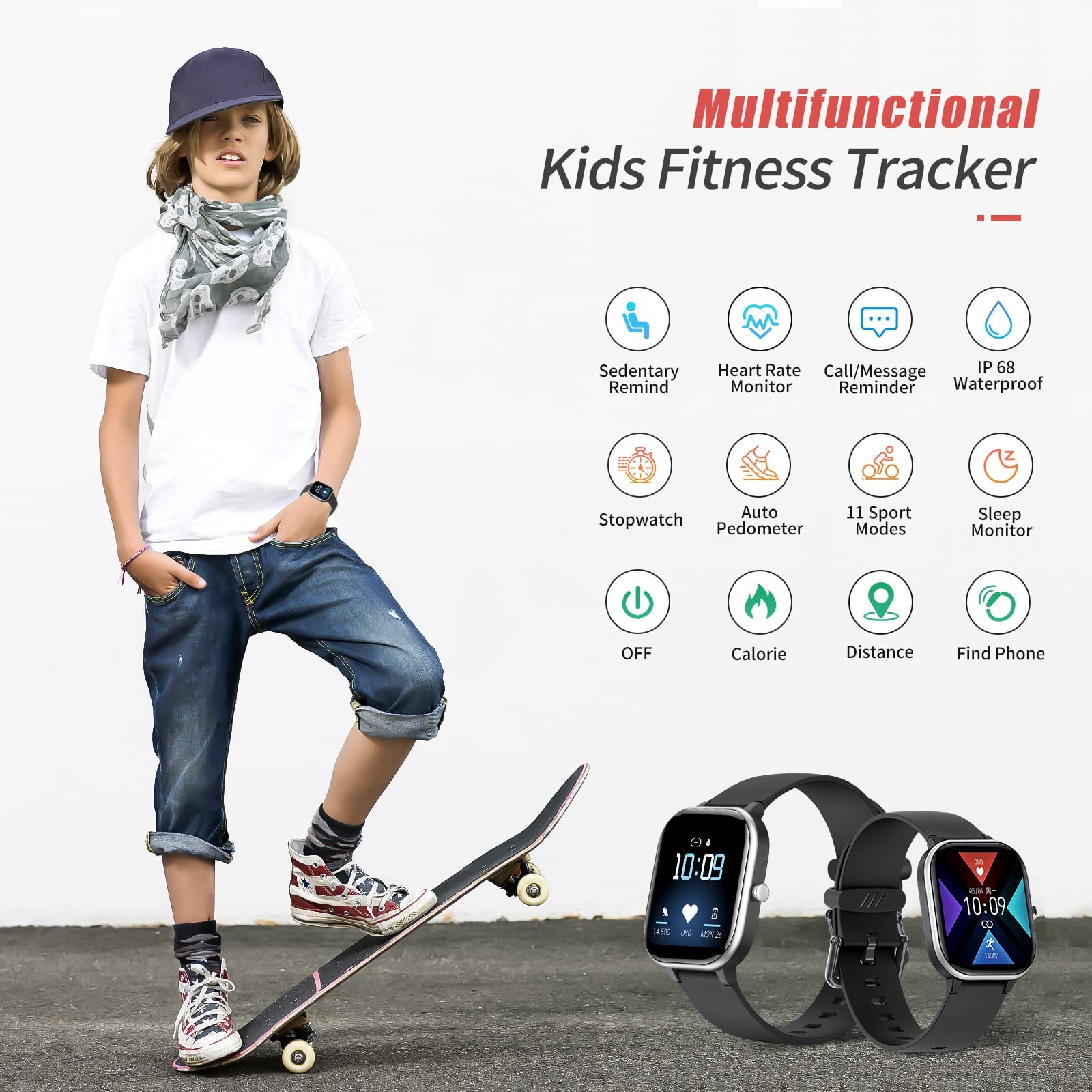 Fitness Tracker Watch, IP68 Waterproof with 19 Sport Modes, Pedometer, Heart …