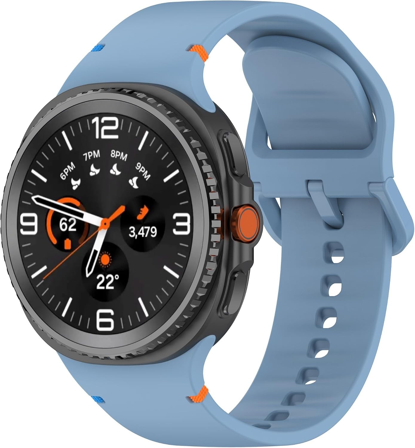 Light Blue Soft Silicone Band for Samsung Galaxy Watch 8 40mm/44mm/Classic 46mm