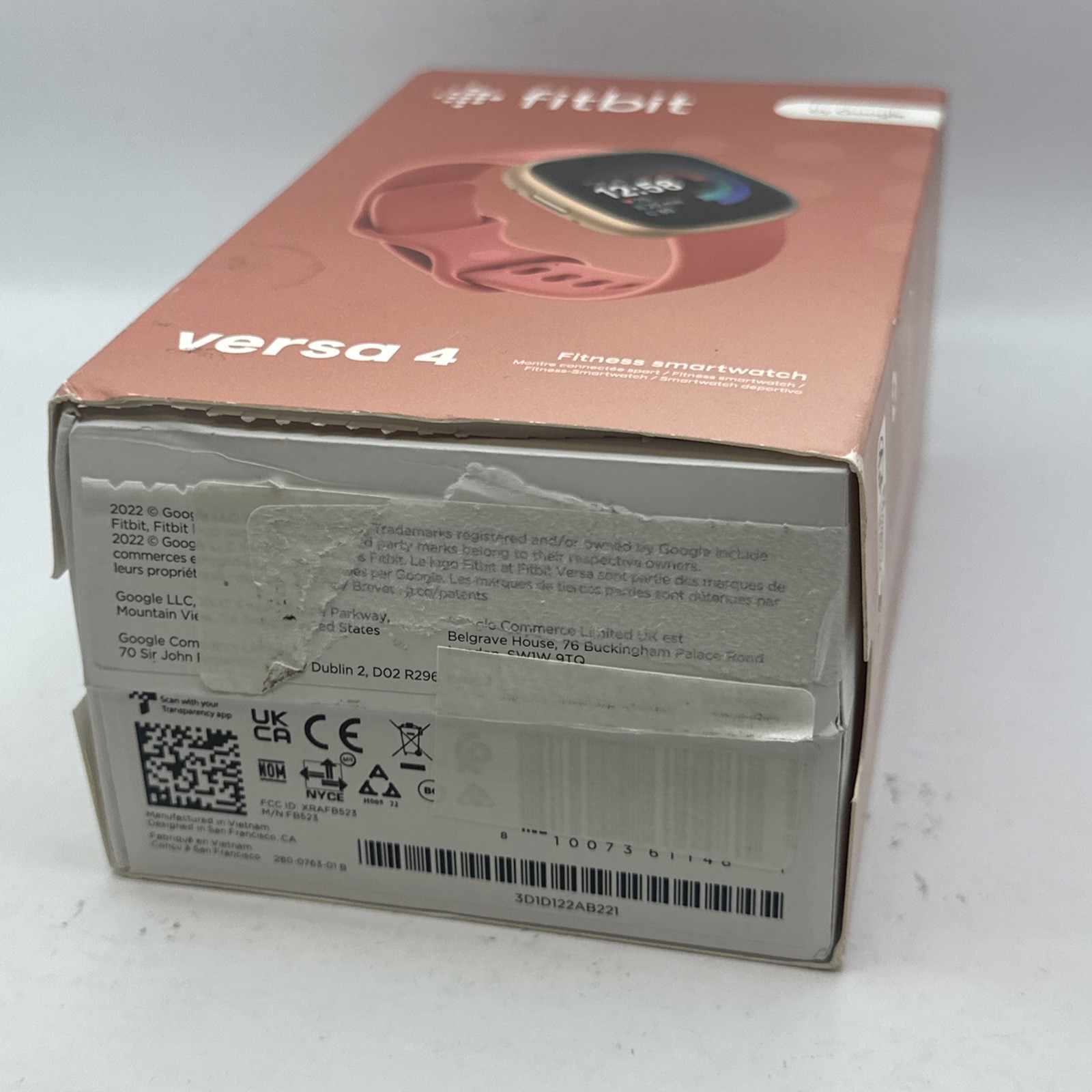 Fitbit Versa 4 Smartwatch – Copper Rose Aluminum with Pink Sand Band