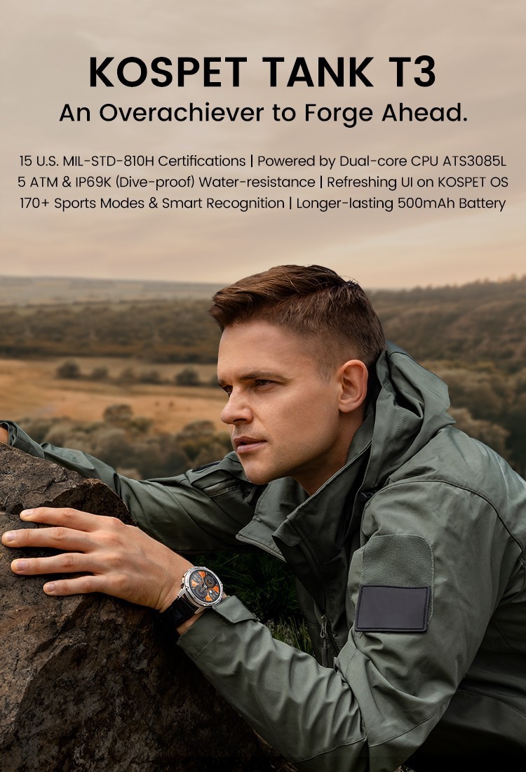 KOSPET Smart Watch for Men, 60 Days Extra-Long Battery, 50M Waterproof for Sw…