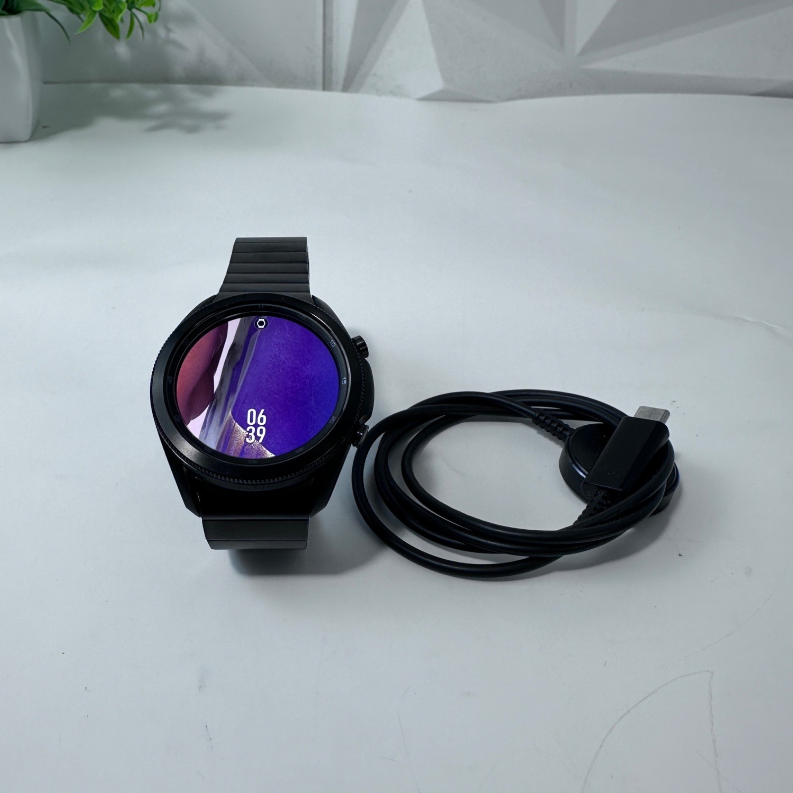 Samsung Galaxy Watch3 SM-R840 (45mm, GPS) Titanium Case Black Metal Link Band