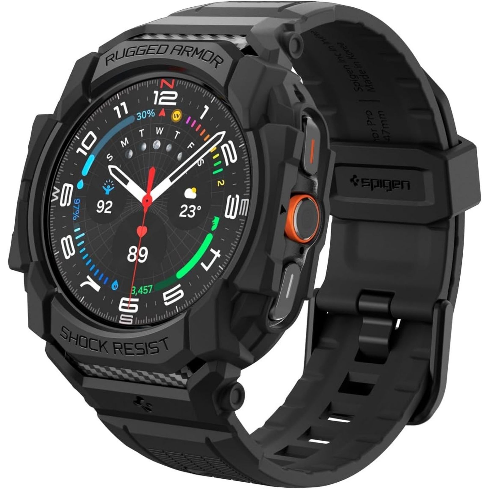 Luxury Armor Pro Designed Band For Samsung Galaxy Watch 7 Ultra 47mm Matte Black