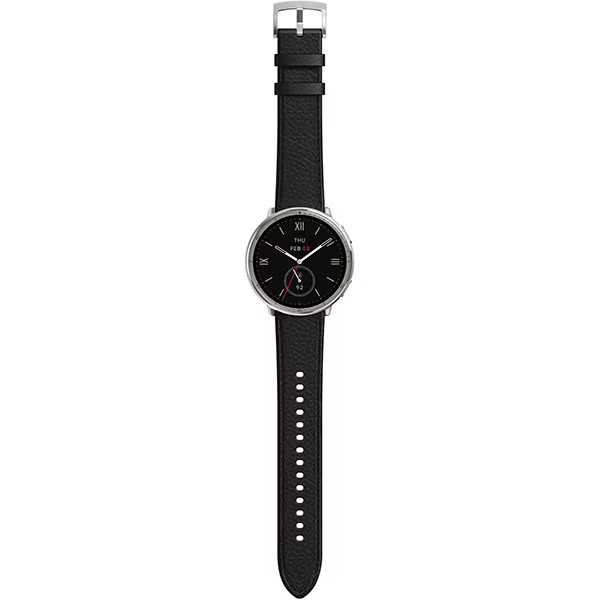 Amazfit Active 2 Smart Watch Round Black Leather Premium 44mm sp170073-C225