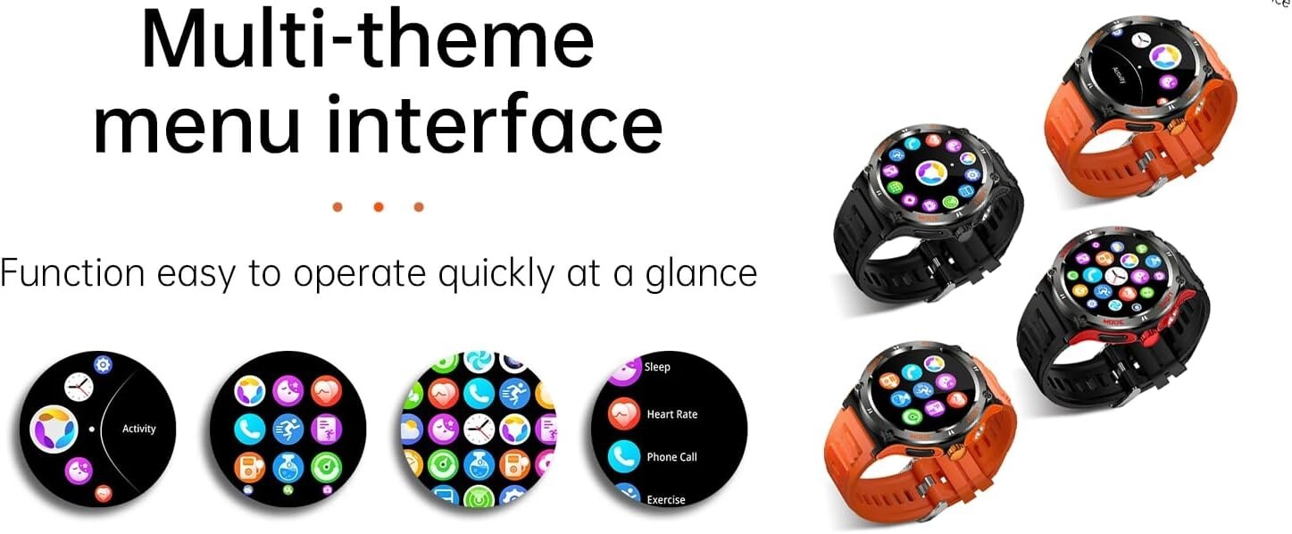 Smartwatch LED Flashlight Fitness Sports Tracker Watch 3ATM Waterproof Men Women