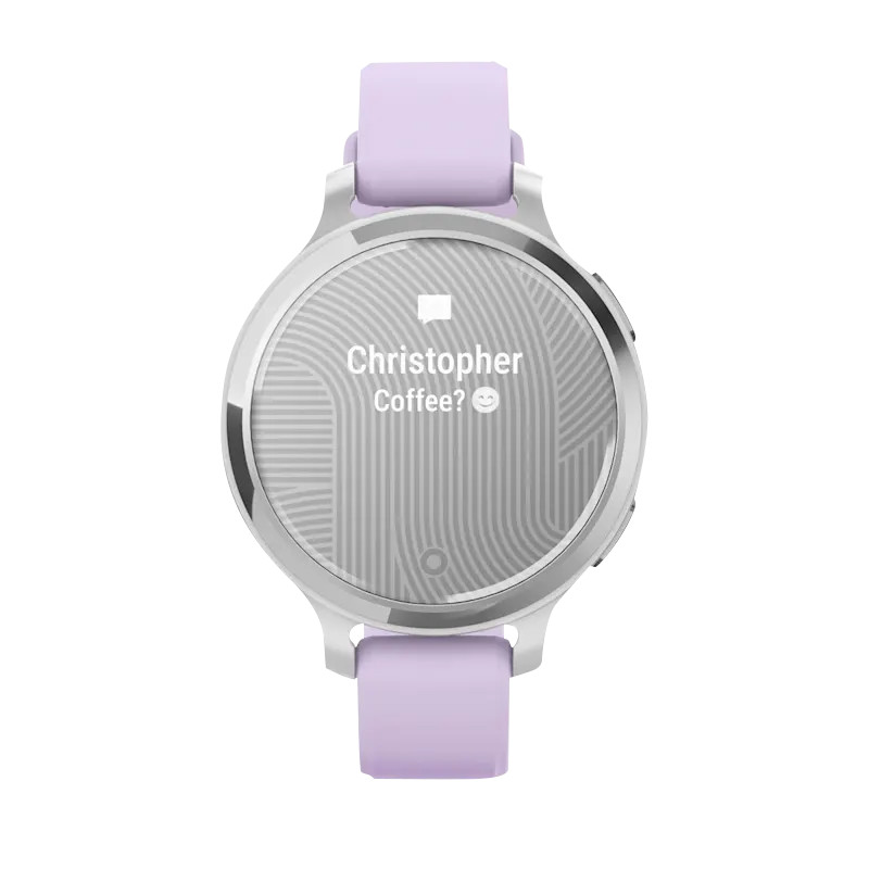 Garmin Lily 2 Active, Silver with Purple Jasmine Silicone Band (010-02891-01) *