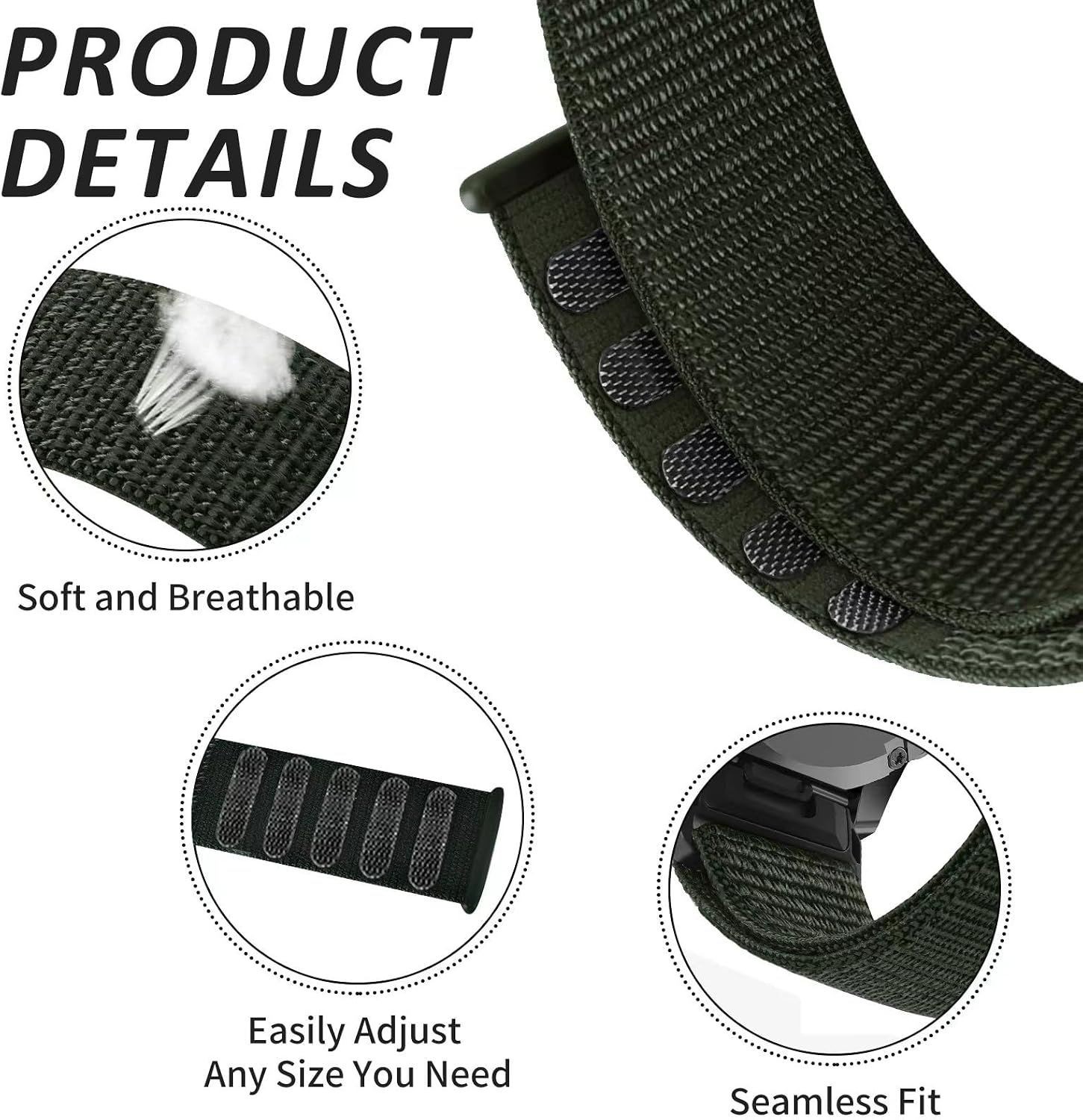 Strap Only For Garmin Fenix 8 Pro 51mm Nylon Elastic Braided