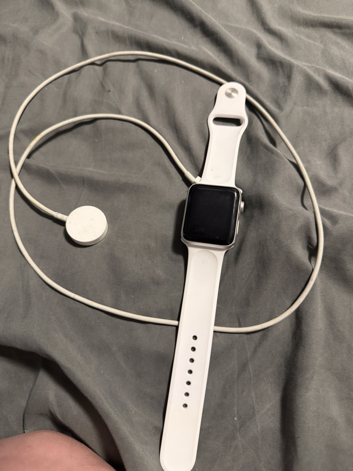 Apple Watch Series 2 42mm Silver Case White Silicone Band GPS Watch