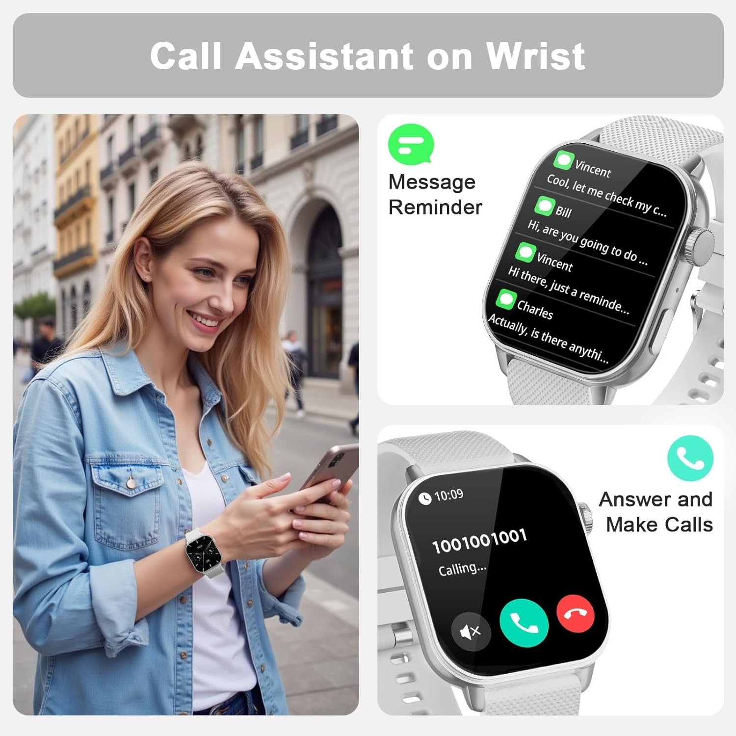 Smart Watch for Men Women, 1.85” AMOLED HD Fitness Watch with 120+ Sports Mo…