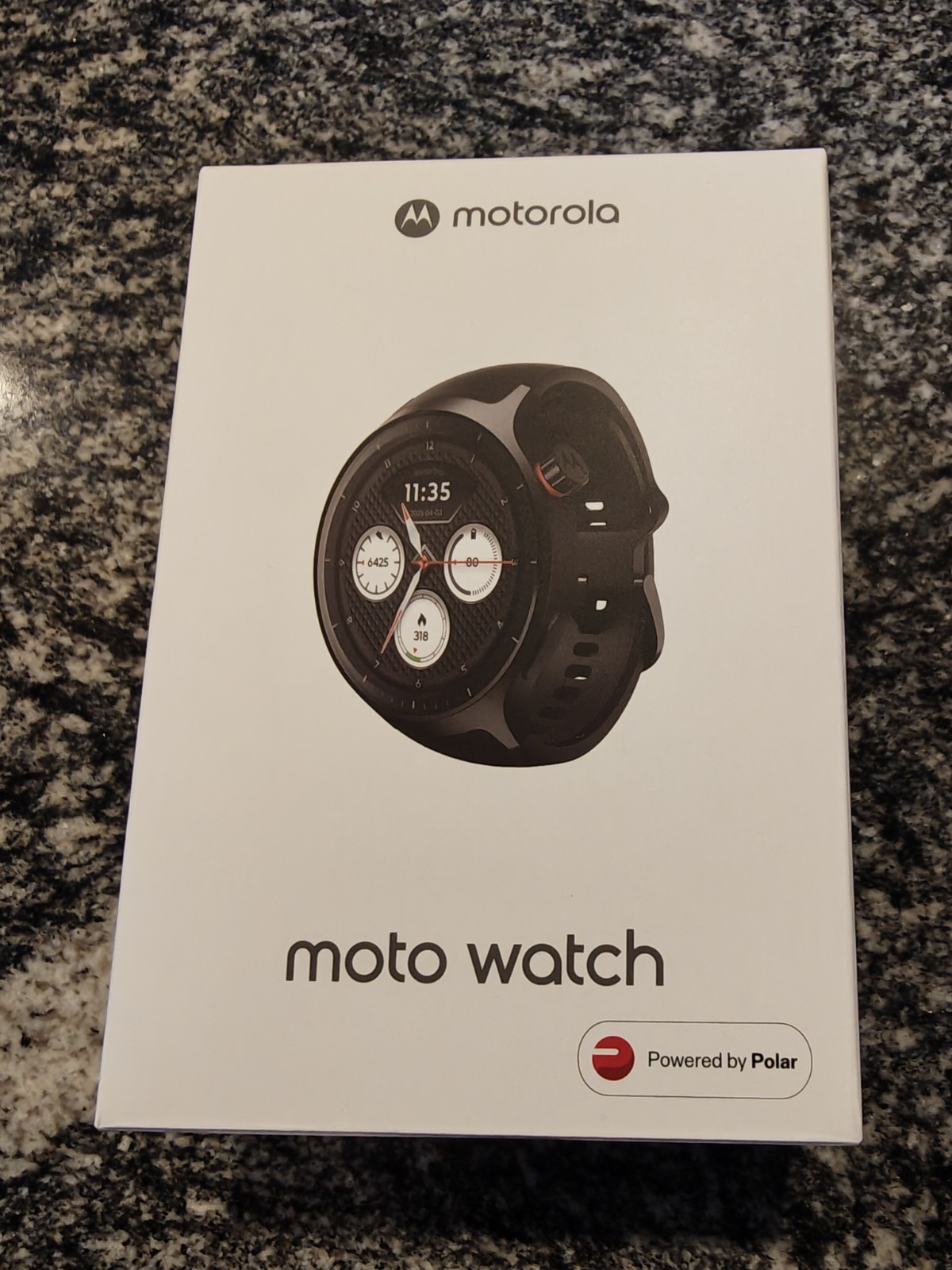 Moto Watch XT2547-2 Smartwatch 47mm Volcanic Ash Case Black Silicone Band