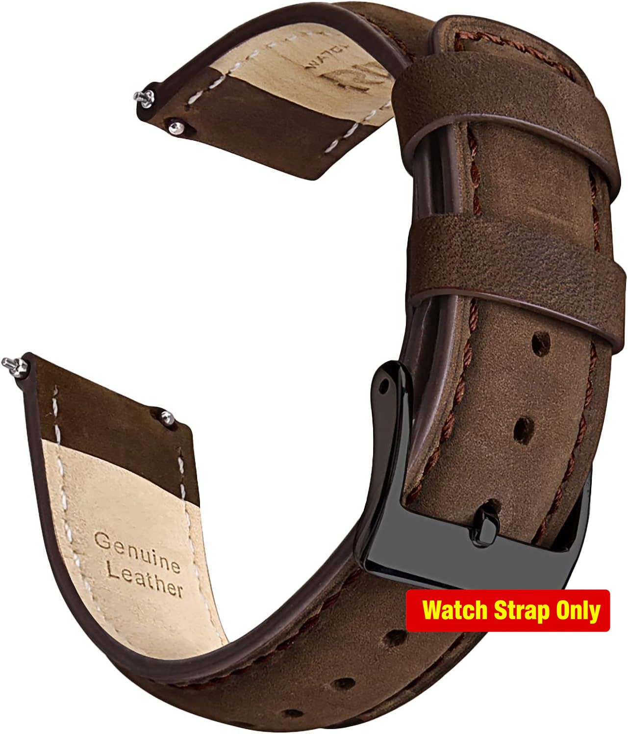 Quick Release Genuine Leather Watch Band for Apple Watch 38mm – Compatible Strap