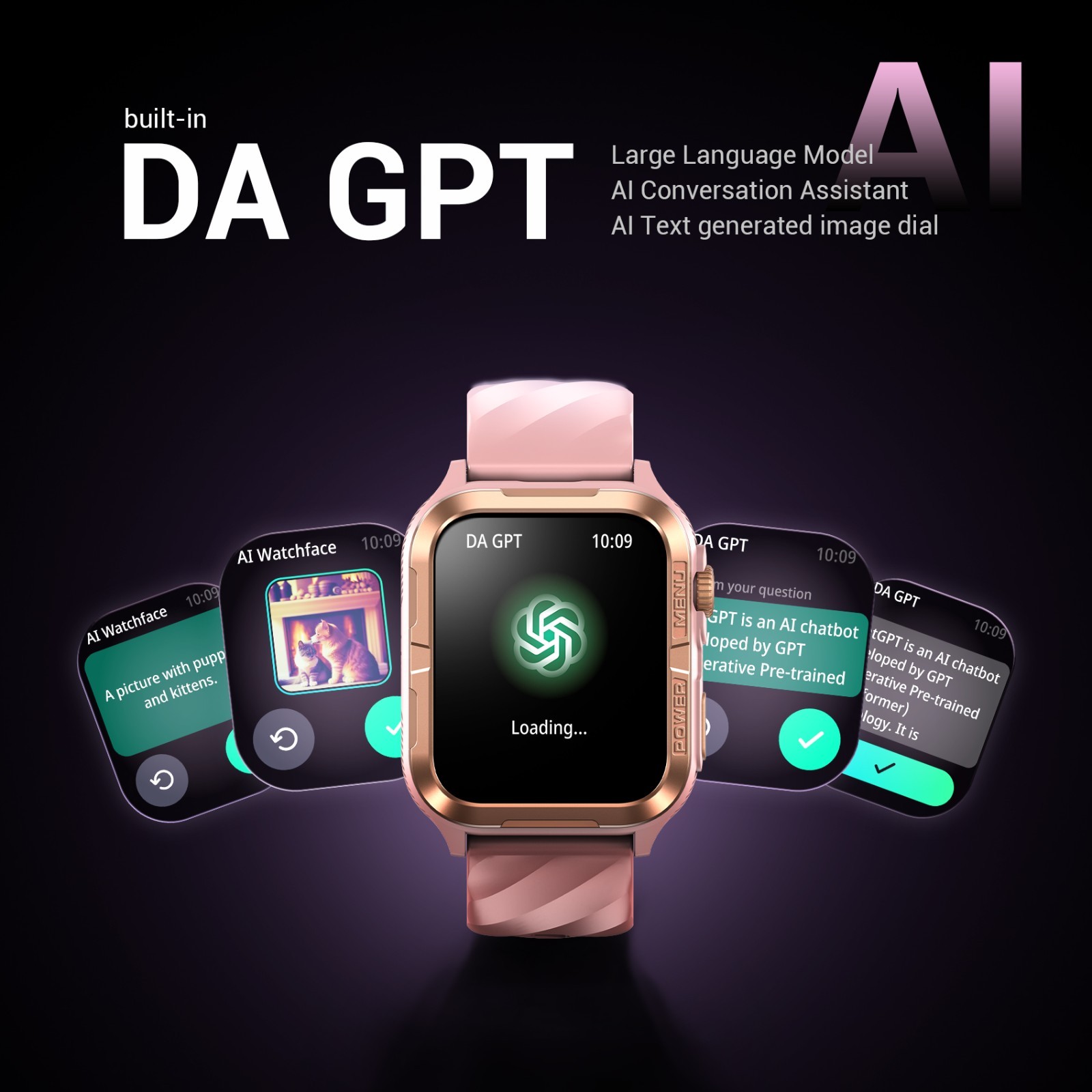 Smart Watch Women Built-in GPS, With DA GPT AI Assistant Fitness Tracker Watch