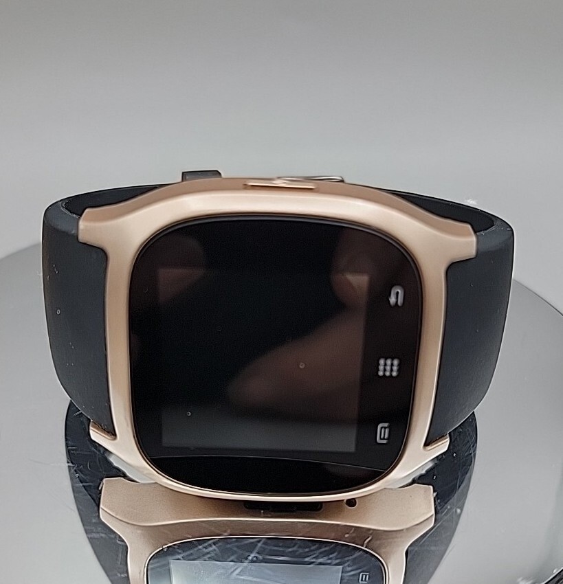 iTOUCH Classic Smartwatch Gold Case Black Silicone Band Model 3360 Tested Works